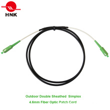 4.6mm Outdoor Simplex Double Jackets Fibra Óptica Patch Cable